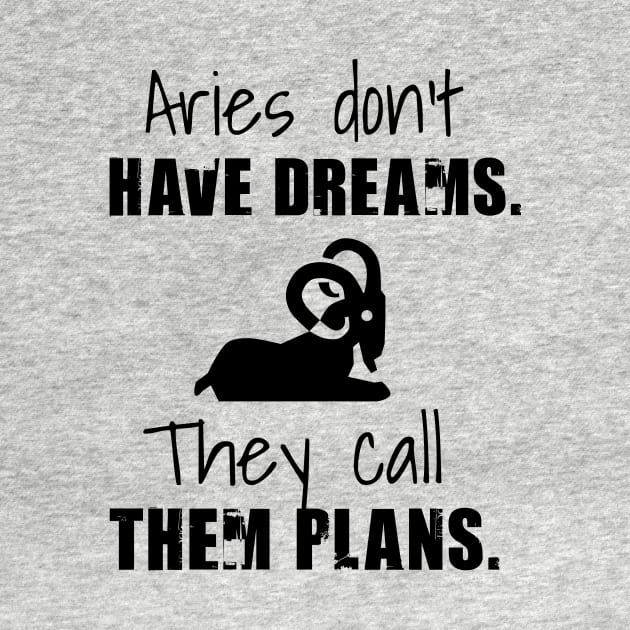 Aries don't have dreams they call them plans by cypryanus